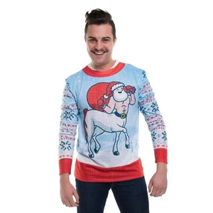 Faux Real Herren 3D Photo-Realistic Ugly Christmas T-Shirt, Santaur, Medium - Bild 1 von 2