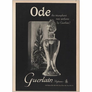 1957 Guerlain Ode: Triumphant New Perfume Vintage Print Ad - Picture 1 of 1