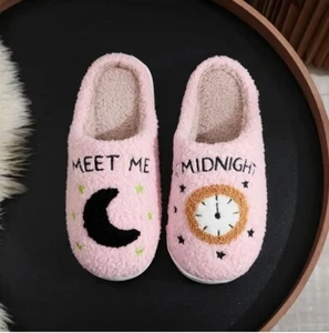 Slippers for women Cute and Comfy 'Meet me at Midnight' Christmas gifts Indoor - Picture 1 of 15