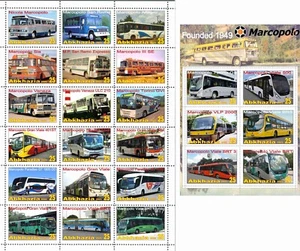 Stamp sheet+block marcopolo Bus company Abkhazia issue 2021 - Picture 1 of 1