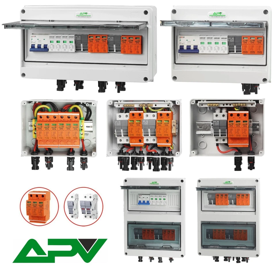 0% MwSt. SOLAR ANSCHLUSSKASTEN ÜBERSPANNUNGSSCHUTZ PV T2/T1+T2 AC/DC 1/2-STRINGS - Bild 1 von 1