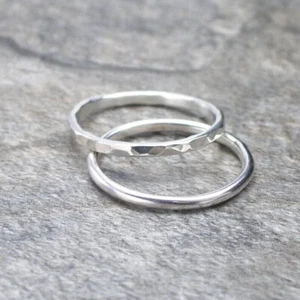 925 Sterling Silver Stacking Set 2 Ring Handmade Ring Statement Ring All Size US - Picture 1 of 5