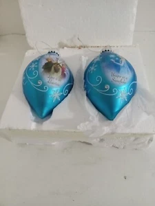 2 Disney Frozen Erbstück Glas Ornamente Bradford Exchange - Bild 1 von 3