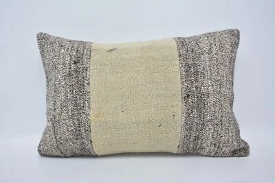 Kilim Pillow, Cushion Case, 16"x24" Beige Pillow Cover, Kilim Pillow Cover - Image 1 of 4