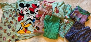 Disney Princess Lot 6 Pajamas Sleep Night Girls Size 4 Raya Ariel - Picture 1 of 24