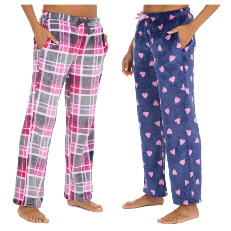 Calça lounge feminina aconchegante estampada quente lã cintura elástica inverno - Imagem 1 de 1