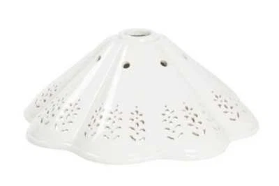Vetro ricambio paralume coppa ceramica traforata bianca applique lampadari 22 cm - Immagine 1 di 2