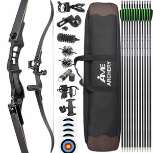 54 Zoll Bogenschießen Takedown Recurve Bogen Pfeile Erwachsene Jagd 30-50lbs - Picture 1 of 18