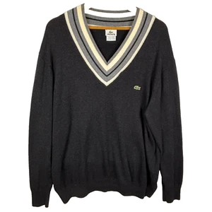 Lacoste Herren V-Ausschnitt Baumwolle Wollmischung Pullover Gr. 6 | US XL Preppy Tennis Cricket - Bild 1 von 8