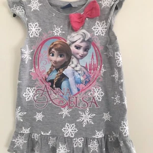 Frozen Anna and Elsa Girl's Top Age 6, Disney, Grey - Picture 1 of 5