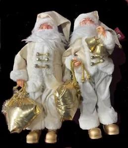 Ex-display 2x Christmas Santa Dolls 45cm High Xmas Father Christmas Dolls 2 pack - Picture 1 of 10
