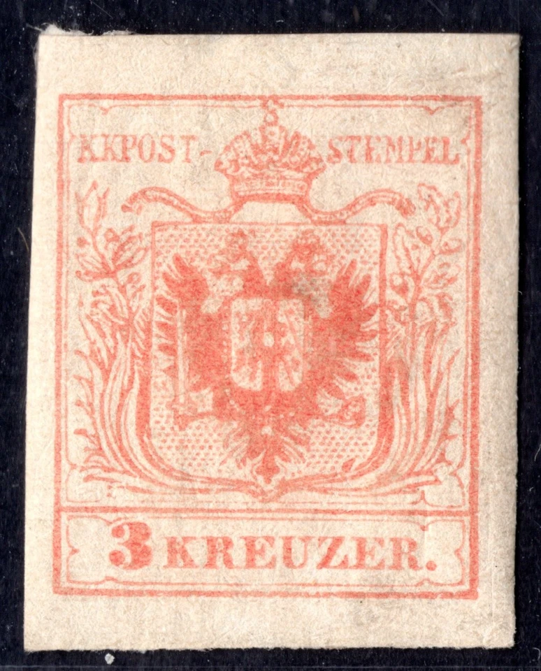 AUSTRIA 1850 SCOTT #3 MINT HINGED NEAT 4 MARGINS - Image 1 of 2