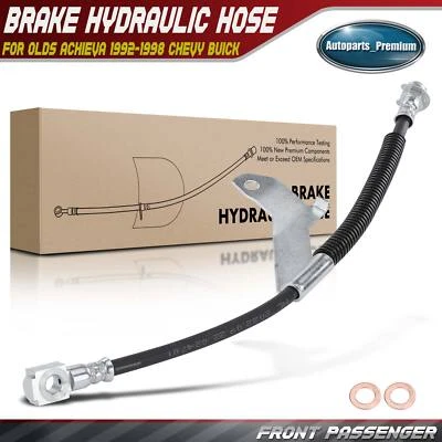1x Front Right Brake Hydraulic Hose for Oldsmobile Achieva 1992-1998 Chevy Buick - Image 1 of 4