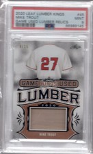 2020 LEAF LUMBER KINGS GAME USED LUMBER RELICS 45 MIKE TROUT SP /15 PSA 9 POP 1