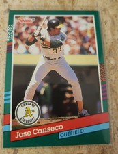 Donruss 91 Jose Canseco Error Baseball Card No Period After Inc