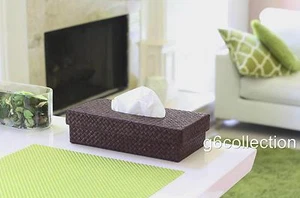 Pandan Woven Paper Tissue Napkin Box Cover Holder Rectangle Handmade Home Decor - Picture 1 of 10
