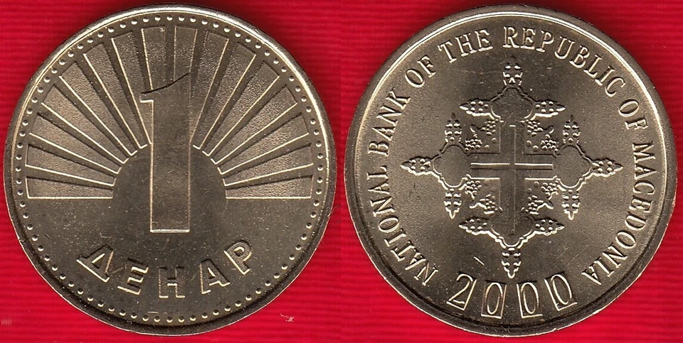 Macedonia 1 denar 2000 km#27 "Christianity" UNC - Image 1 of 1