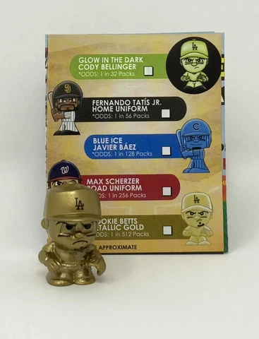 2021 TeenyMates MLB Series 8 Rare Mookie Betts Metallic Gold Figure 1:512 Packs Cover