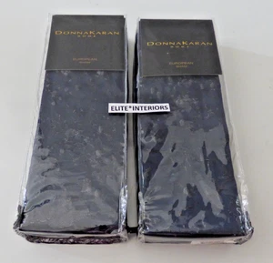 Donna Karan Sapphire Collection Euro Pillow Shams Indigo Metallic SET OF 2 - Picture 1 of 4