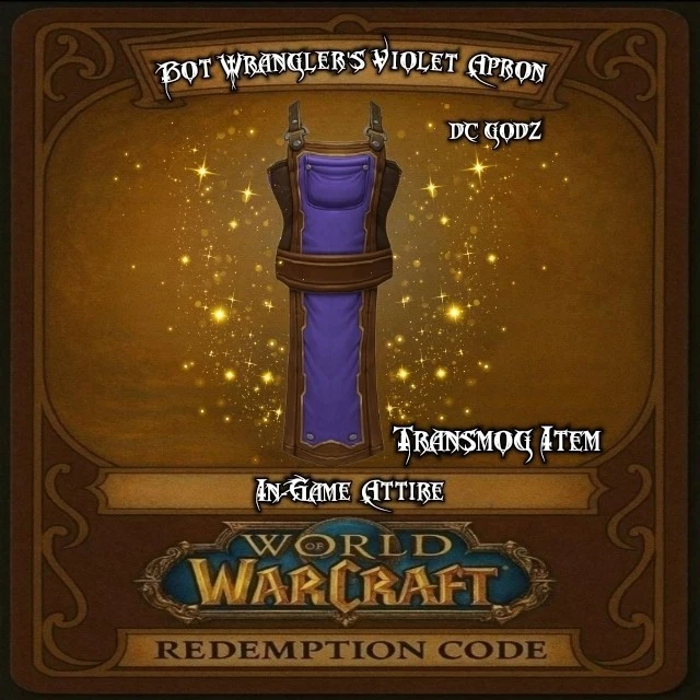 World of Warcraft - Wranglers Violet Apron ✨️ 2024 Exclusive ✨️ Transmog TCG - Image 1 of 2