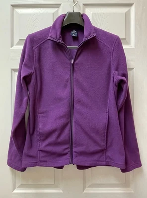 Chaqueta polar Lands End para mujer M púrpura 100 % poliéster cremallera completa ajuste regular Foto 1 de 4