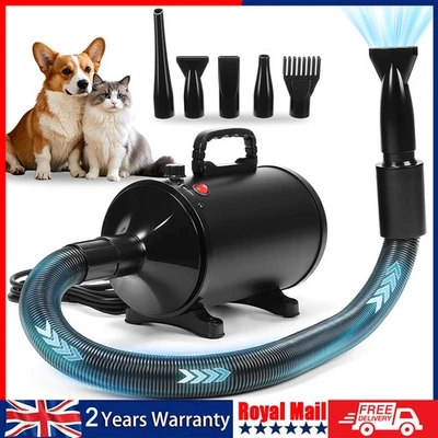 NOBRAND 2800W Dog Hair Dryer Pet Grooming Blaster Blower Dryer 5 Nozzles Blaster Uqxibzk