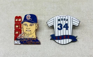 2 Kerry Wood Enamel Lapel Pins Chicago Cubs RoY Jersey MLB - Picture 1 of 6