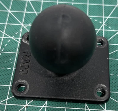 RAM Mount  2" x 2.5" Rectangular Flat Surface Base with 1.5" Ball Used.  - Image 1 of 4