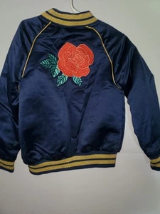 Disney Princess Beauty & the Beast Belle Satin Bomber Jacket Girls Size X-Small - Picture 1 of 8