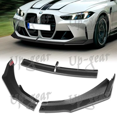 Alerón de parachoques delantero estilo carbono 3 piezas BMW M3 M4 G80 G82 G83 2021-2025 Foto 1 de 4