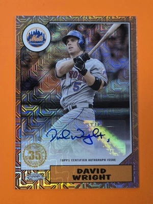 2022 Topps Update David Wright Silver Pack Mojo Auto 1987 Orange Refractor /25 - Image 1 of 4