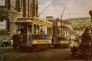 (cc12) Trams at Bath 1937- Bus Postcard - Picture 1 of 2