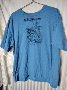 Vintage L.L. Bean Outdoors Trout Fly Fishing T Shirt Mens Size XL Freeport Maine - Picture 1 of 3