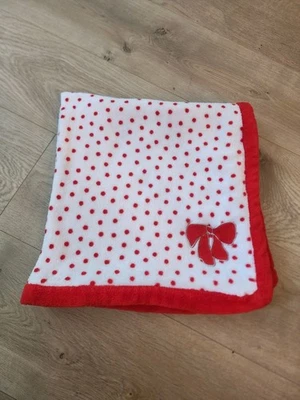 Absorba Manta Bebé Rojo Blanco Lunares Lazo Lovey Niñas San Valentín Suave Usada en Excelente Condición Foto 1 de 4