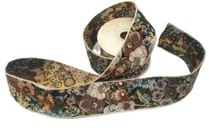 Princess Ribbon Elite Napples Champagne Floral Tapestry Wired 2 3/4" x 10yds - Picture 1 of 2