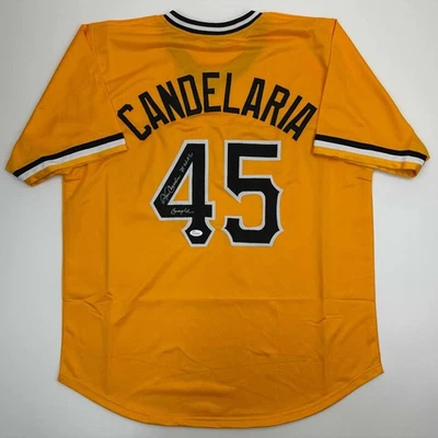 Autographed/Signed John Candelaria Pittsburgh Yellow Baseball Jersey JSA COA - Image 1 of 4
