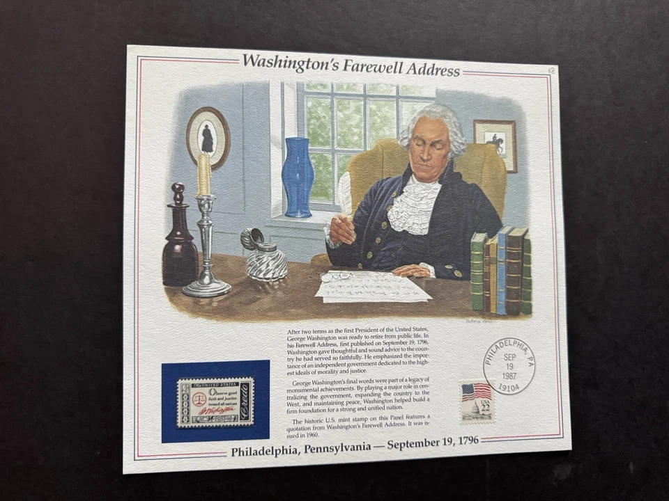 1980s US History Event Panel(068) +Washington's Farewell Address #1139 +Info - Image 1 of 1