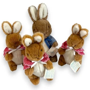Peter Rabbit 9" Cottontail Flopsy & Mopsy Vintage Eden Stuffed Animals with Tags - Picture 1 of 11