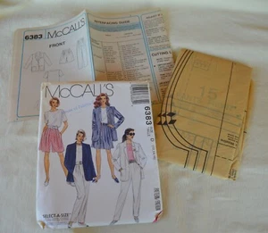 1993 McCall's Sewing #6383 Women's Unlined Jacket Pants Shorts 12, 14, 16 UNCUT - Picture 1 of 14