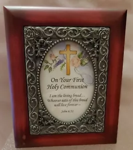 Trinket Gift Box First Holy Catholic Communion Rosary Holy Card Storage preowned - Picture 1 of 10
