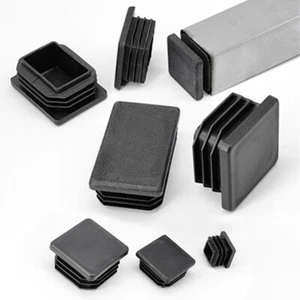 Rectangle/Square Plastic End Caps Blanking Plugs Tube Box Section Inserts Black - Picture 1 of 7
