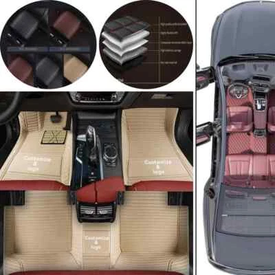 For Porsche All Weather Car Floor Mats Non-Slip Pu Leather Front & Rear Carpets Foto 1 de 4