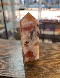 DRUZY CARNELIAN Tower Point Natural Crystal Decoration Carving 88mm Polished - Picture 1 of 5