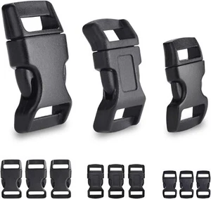 60-Pack Paracord Bracelet Buckles 5/8" 1/2" 3/8" Plastic Side Release Clips - Picture 1 of 7