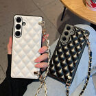 Quilted Leather Women Phone Crossbody Strap Case For Samsung Galaxy S24 Ultra Sg