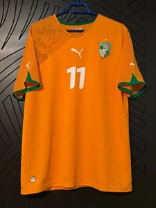 Didier Drogba #11 Jersey Ivory Coast Football Shirt Puma XL 2010 Trikot Orange - Picture 1 of 8