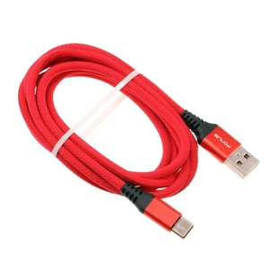 Type-C Red 6ft USB-C Cable Charger Cord Power Wire Long Braided Fast for Tablets - Picture 1 of 2