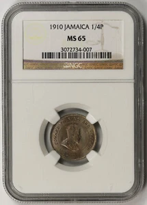 1910 Jamaica 1/4 Penny Farthing MS 65 NGC - Picture 1 of 4