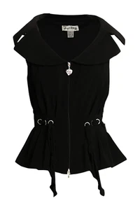 Joseph Ribkoff Black Zip-Up Collared Top Size 8 AU Workwear - Picture 1 of 4