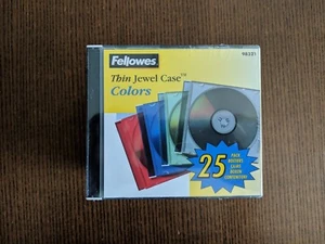 New Fellowes Thin Jewel Case, Colors, 25/Pack 98321 Factory Sealed - Picture 1 of 3